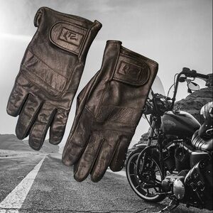 Black Tactical Motorcycle Gloves with Reinforced Panels